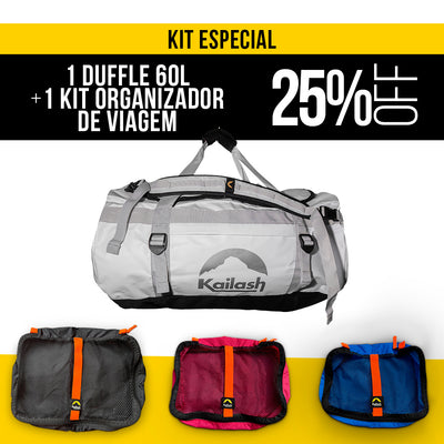 Mochila Duffle 60 + Kit Viagem com 25% OFF