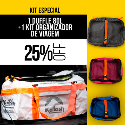 Mochila Duffle 80 + Kit Viagem com 25% OFF