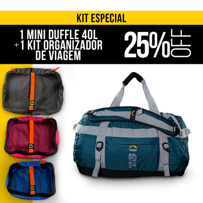 Mini Duffle + Kit Viagem com 25% OFF